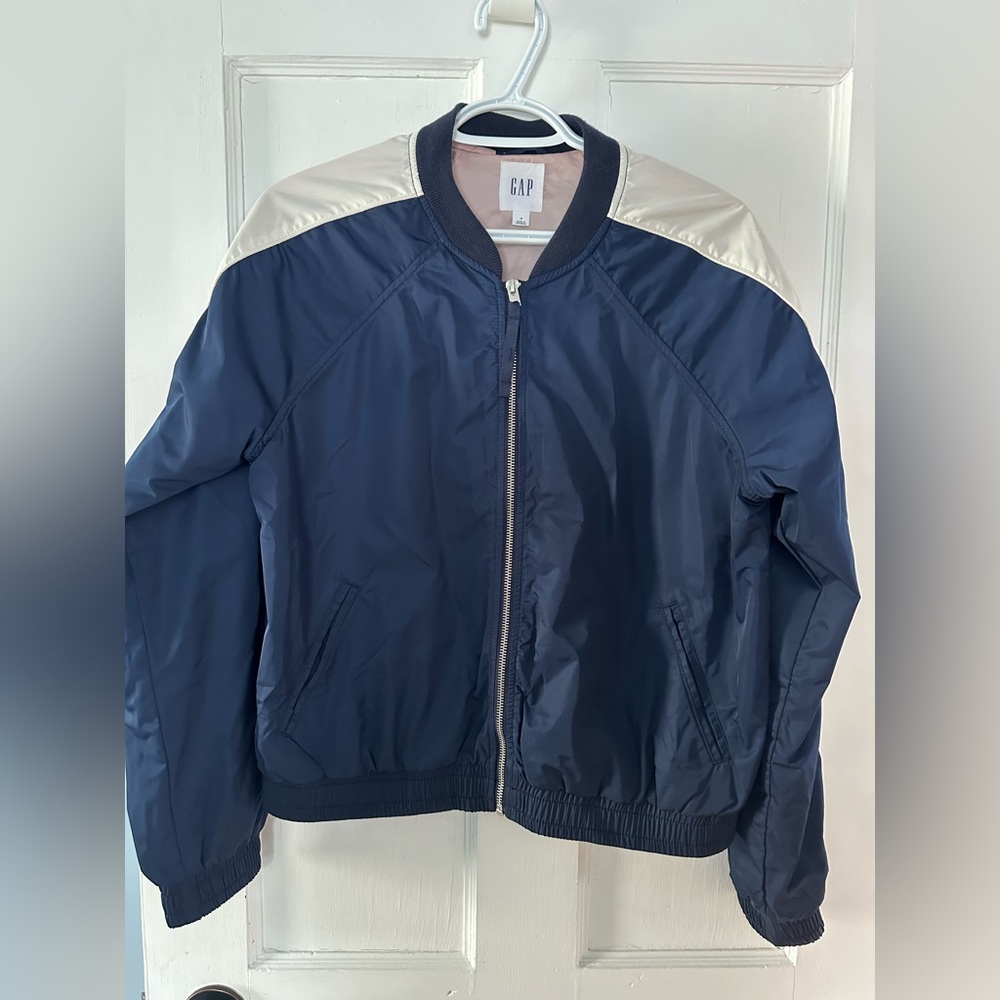 GAP Blue and Cream Varsity Jacket